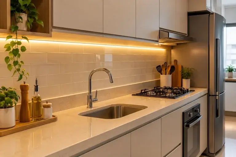 Iluminação Moderna: Como Instalar Fita de LED sob Armários e Sancas